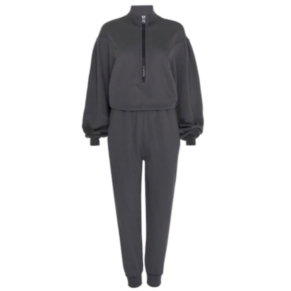 NWT Frame Easy Jumpsuit French Terry Organic Pima Cotton Faded Noir XS - Picture 16 of 16